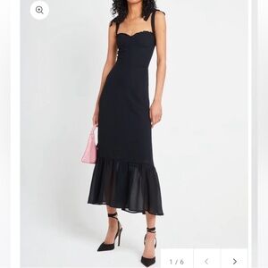 O.p.t black Toile de Jouy midi dress NWT